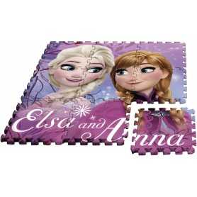 Tappeto Puzzle Frozen Gomma 90x90cm Mattonelle 30x30 cm 9 Pezzi 87269 Disney