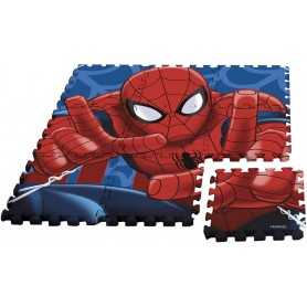 Tappeto Puzzle Spiderman Gomma 90x90cm Mattonelle 30x30 cm 9 Pezzi 87271 Marvel