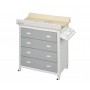 Cassettiera Fasciatoio Plastica Ariel Plebani Grigio 4 Cassetti con Vaschetta e Fasciatoio