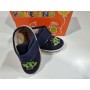Pantofole Bambino 18 Blu Chiuse con Velcro in Tela Made in Italy 350 Pokerino