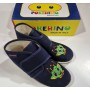 Pantofole Bambino 33 Blu Chiuse con Velcro in Tela Made in Italy 350 Pokerino