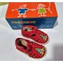 Sandali Primi Passi Bambino 21 Rosso con Velcro in Tela Made in Italy 65 Pokerino Clown