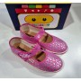 Ballerine Bambina in Tessuto 31 Rosa con Velcro Made in Italy 60 Pokerino Cuori Argento