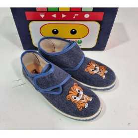 Scarpe Primi Passi Bambino 18 Blu in Tela con Velcro Made in Italy 68 Pokerino Tigre
