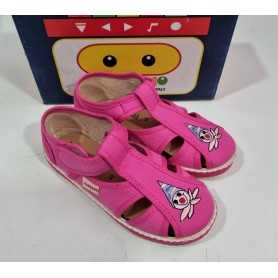 Sandali Bambina 32 Rosa con Velcro in Tela Made in Italy 65 Pokerino Clown