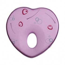 Cuscino Testa Piatta Neonato Plagiocefalia per la Prevenzione e Cura della Testa Piatta in Memory Foam Antisoffoco Rosa