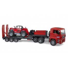 Bruder 02774 Camion Man TGA con Pianale e Manitou Telescopico 3 Anni+