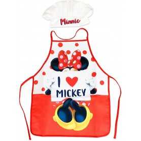 Grembiule da Cucina Bambina Minnie Disney con Cappello Cuoco Ocio 3-8 Anni