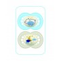 Ciuccio Mam 6-16 mesi Night Silicone Maschio Original Confezione da 2 Ciucci Orsetto-Luna