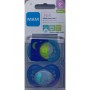 Ciuccio Mam 6-16 mesi Night Silicone Maschio Original Confezione da 2 Ciucci Orsetto-Luna