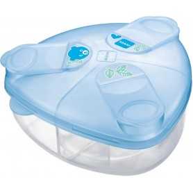Dosatore Latte in Polvere per Neonati Mam Azzurro Milk Box 3 Scomparti
