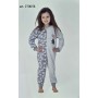 Pigiama Intero Bambina 6 Anni Caldo Cotone Senza Piedi con Zip Rosa Gattino 270058 Gary