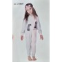 Pigiama Intero Bambina 3 Anni Pile Punto Milano Senza Piedi con Zip Grigio-Rosa Cagnolini 270089 Gary