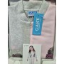 Pigiama Intero Bambina 7 Anni Pile Punto Milano Senza Piedi con Zip Grigio-Rosa Cagnolini 270089 Gary