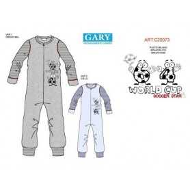 Pigiama Intero Bambino 5 Anni Pile Punto Milano Senza Piedi con Zip Grigio Pallone 20073 Gary