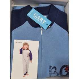 Pigiama Intero Bambino 4 Anni Pile Punto Milano Senza Piedi con Zip Blu Box 270103 Gary