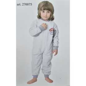 Pigiama Intero Bambino 10 Anni Caldo Cotone Senza Piedi con Zip Grigio Champions 270075 Gary
