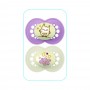 Ciuccio Mam 18 mesi Night Silicone Femmina Confezione da 2 Ciucci Gufo-Luna