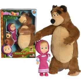 Masha e Orso Bambola 12 cm e Peluche Orso 25 Cm Set Regalo 109301072 Simba 3 Anni+