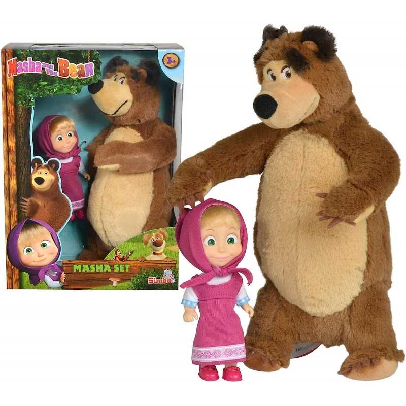 Masha e Orso Bambola 12 cm e Peluche Orso 25 Cm Set Regalo 109301072 Simba  3 Anni+