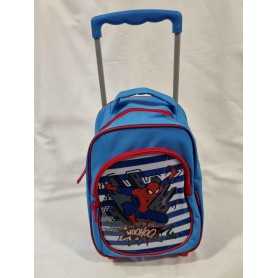 Spiderman Zaino Trolley Asilo 38 cm Azzurro 93711 Marvel