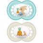 Ciuccio Mam 18 mesi Silicone Maschio Confezione da 2 Ciucci Coniglio-Carota