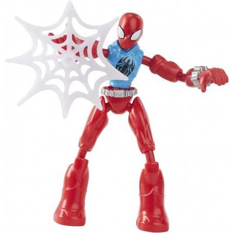 Spiderman Flessibile Personaggio 15 cm Avengers Marvel Bend and Flex Hasbro 4 Anni+