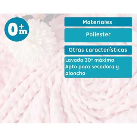 Copertina Neonato in Pile Rosa per Culla 80x110 cm Kio Kids 0 Mesi+ 3976