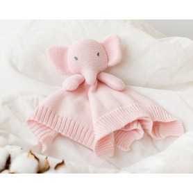 Doudou Neonato Cotone Elefante Rosa 3431 Kio Kids 0 Mesi+