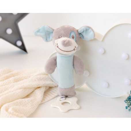 Sonaglio Neonato 0 Mesi+ Cagnolino Azzurro con Massaggiagengive 3377 Kio Kids