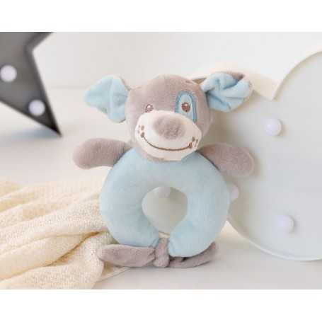 Sonaglio Neonato 0 Mesi+ Cagnolino Azzurro con Anello 3374 Kio Kids