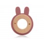 Massaggiagengive Neonato 3 Mesi+ Silicone e Legno Naturale Coniglietto Rosa 3236 Kio Kids