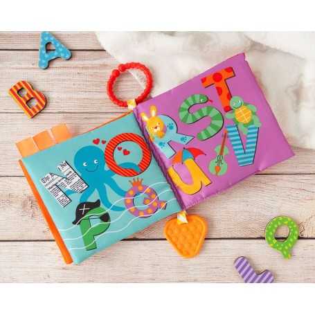 Libro Stoffa Neonato 3 Mesi+ ABC Attività con Massaggiagengive Sensoriale 3155 Kio Kids