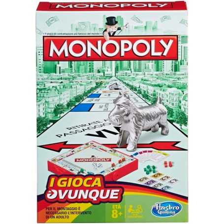 Monopoly da Viaggio Gioco Portatile Hasbro B1002 I Gioca Ovunque 8 Anni+