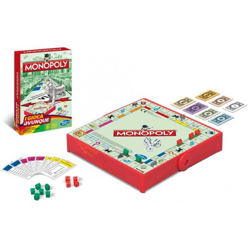 Monopoly da Viaggio Gioco Portatile Hasbro B1002 I Gioca Ovunque Anni+