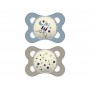 Ciuccio Mam 2-6 Mesi Original Night Silicone Maschio Confezione da 2 Ciucci Razzo-Stelle