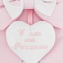 Fiocco Nascita Bimba Piccolo Fiocco Rosa Bianco 25 cm NG0887 Nazareno Gabrielli