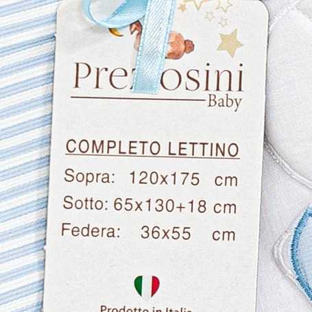Lenzuola Lettino Neonato 60x120 cm Cotone Set 3 Pezzi Rosa Orsetti 403-9  Preziosini Baby