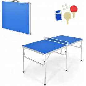 Tavolo Ping Pong Pieghevole 153x77x71h cm in Metallo OD36862 Blu