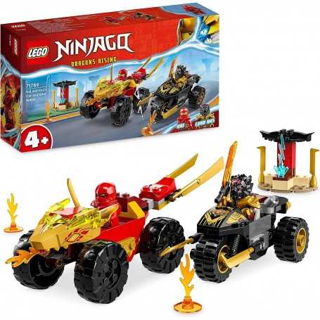 Lego Ninjago 71789 Battaglia su Auto e Moto di Kai e Ras 4 Anni+