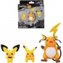 Pokemon Personaggi Evoluzione Pikachu Raichu Pichu 3 Mini Figure 5 cm 4 Anni+