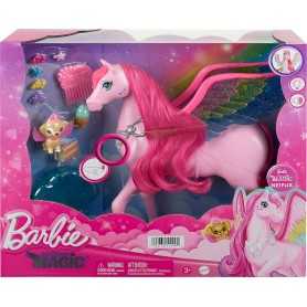 Barbie con Cavallo Pegaso Rosa A Touch of Magic con Ali Luci e Suoni HLC40 Mattel 3 Anni+