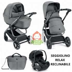 Trio Cam Techno Babila Antracite 560 con Ovetto Reclinabile Seggiolino Relax I-Size 80525 Telaio Silver 2024