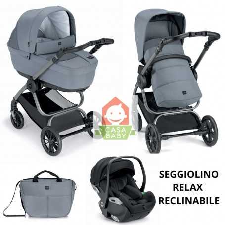 Trio Cam Techno Babila Avio con Ovetto Reclinabile Relax I-Size Telaio Silver 2025