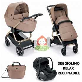 Trio Cam Techno Babila Cammello 562 con Ovetto Reclinabile Seggiolino Relax I-Size 80525 Telaio Gold 2024