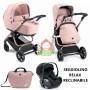 Trio Cam Techno Babila Cuori Rosa con Ovetto Reclinabile Seggiolino Relax I-Size Telaio Bronzo 2025