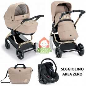 Trio Cam Techno Babila Cuori Beige con Ovetto Area Zero I-Size Telaio Gold 2025