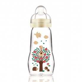 Mam Biberon Vetro 260 ml 2 mesi+ Beige Feel Good Silicone Tettarella 2