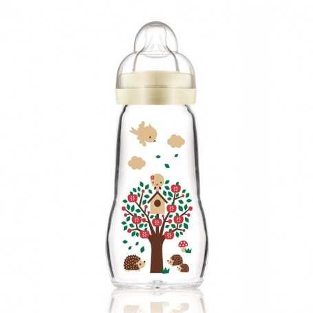 Mam Biberon Vetro 260 ml 2 mesi+ Beige Feel Good Silicone Tettarella 2