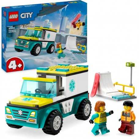 Lego City 60403 Ambulanza di Emergenza e Snowboarder 5 Anni+